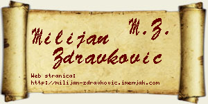 Milijan Zdravković vizit kartica